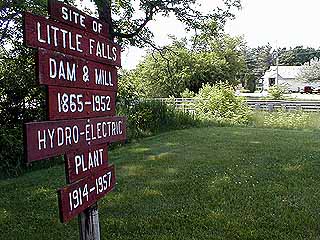 Little Falls Park, river access and town site in the background.