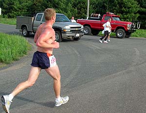 Joe Ailts passes the firemen.