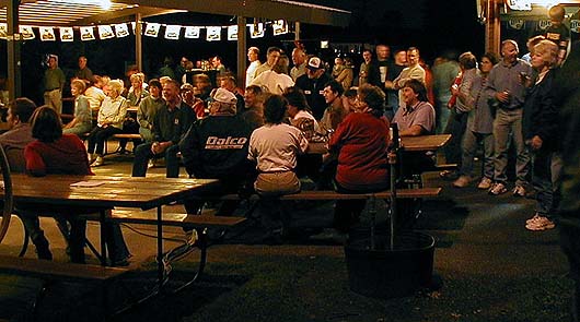 Crowd listening to music