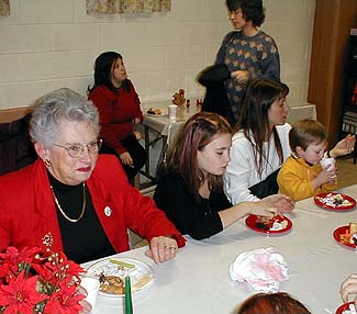 Ruth, Ashley, Missy and Joshua Severson, background, Mandy and Kristi.