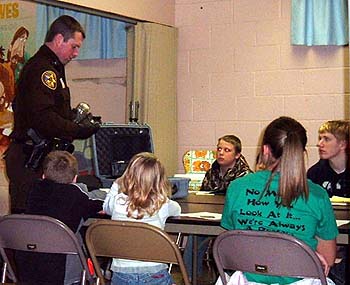 Officer with group